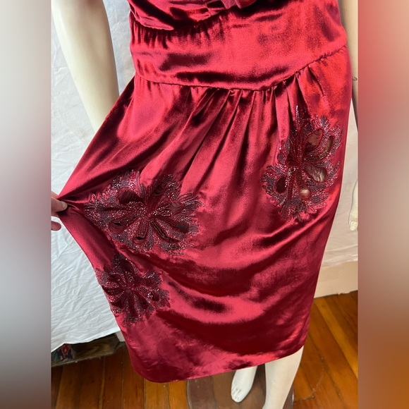 NWT! $6425 1 of a kind! John Galliano silk red velvet cutout embroidered beaded - Picture 7 of 17